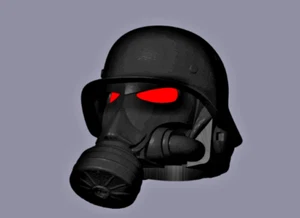 Abdeckkappe STAHLHELM-GASMASKE-ROTE AUGEN Schutzkappe - mit Diebstahlschutz - Bild 1 von 3