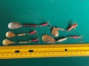 Lote de 5 cebo vintage de marathon Bait Co. Señuelos de pesca hilanderos/M7 - Imagen 1 de 3