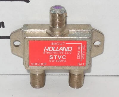 Holland Electronics MODEL STVC 5-2150 MHz 28VDC 1A MAX 2-WAY Splitter - Image 1 of 2