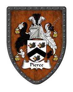 Escudo de armas personalizado Pierce cresta familiar, escudo de pared colgante SH503P-DG-HG - Imagen 1 de 3