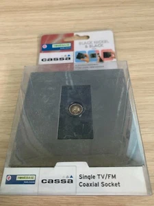 Cassa/GET Schwarz Nickel & Schwarz - Schraubenlos - Einzelne TV/FM Koaxial Steckdose Neu - Bild 1 von 3