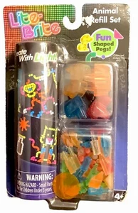 Lite Brite Animal Refill Set 50 Pegs 8 Reusable Templates/Pages Dog Cat Rabbit! - Picture 1 of 4