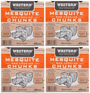 Trozos para fumar Western 78154 500 pulgadas cúbicas para barbacoa de mezquite - Paquete de 4 - Imagen 1 de 4