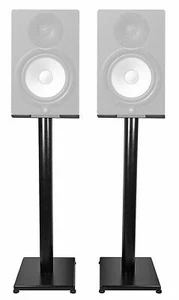 Rockville 29" Black Steel Studio Monitor Speaker Stands For Yamaha HS5 Monitors - Picture 1 of 10