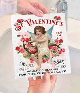Swedish Dish Cloth | Vintage Cupid Angel St. Valentine's - Picture 1 of 1