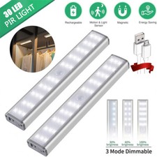 30 LED PIR Closet Light Motion Sensor Rechargeable USB Magnet Strip Cabinet Lam