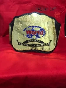 NEW WORLD TAG TEAM WRESTLING CHAMPIONSHIP BELT HEAVYWEIGHT REPLICA Belt 2MM - Picture 1 of 6
