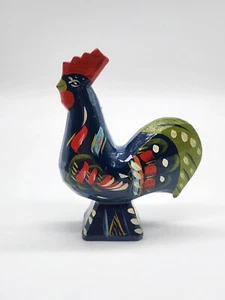 Nils Olsson Sweden Blue Dala Roosters Hand Painted Wood 4.5" - Picture 1 of 13