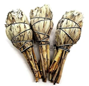 3 x Californian White Sage Wand Bulb Smudge Cleansing Removes Negativity Herb - Picture 1 of 13