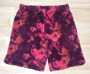 Art Class Girls' Size XXL 18 Dark Red Tie-Dye Print Fuzzy Sherpa Lounge Shorts - Picture 1 of 5