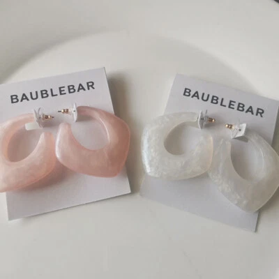 Nuevos pendientes de aro de resina con barra de chuchería regalo moda mujer joyería 2 colores elegidos Foto 1 de 4