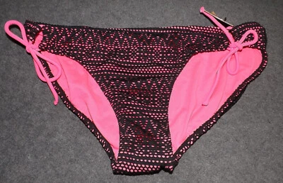 OP - Parte inferior de bikini de malla de natación para junior - Talla XL 15-17 - Rosa forrada negra - ¡NUEVA CON ETIQUETAS! Foto 1 de 4