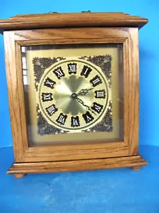 Westminster Oak Wood Westminster Chime Mantel/Bracket Clock. 14 x 12 x 5.5 - Picture 1 of 11