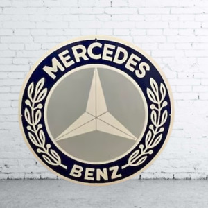 Mercedes Benz : Advertising Porcelain Enamel Heavy Metal Sign 30 Inches Round SS