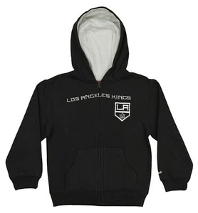 Outerstuff NHL Kids Los Angeles Kings Stated Full Zip Hoodie, Black - Picture 1 of 3