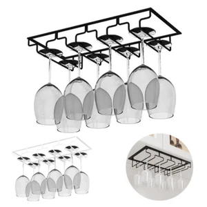 8/7/6/5/4/3 Slots Wine Glass Wall Hanger Holder Bar Hanging Storage Drying Rack - Picture 1 of 15