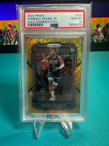 2022-23 Panini Prizm Wendell Moore Jr Gold Shimmer Rookie /10 PSA 10 Pop 3 🔥📈