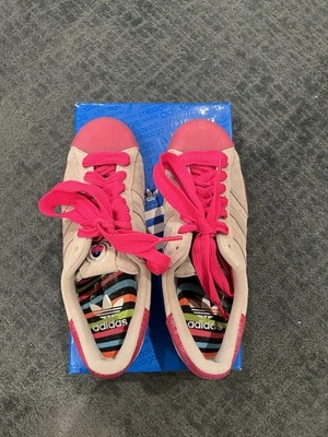 Adidas Pink Suede Sneakers with Striped Insole- Limited Edition - Image 1 of 4