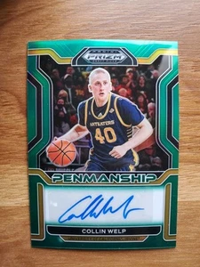 Selecciones del draft Prizm 2022-23 caligrafía universitaria Collin Welp verde #CP-CWE - Imagen 1 de 2
