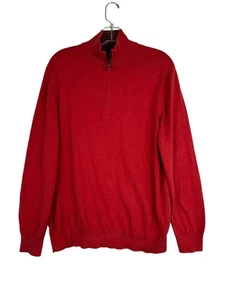 Brooks Brothers Sweater Men's L 1/4 Zip Pullover 100% Cotton Red - Picture 1 of 10