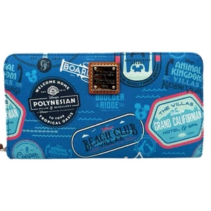 NWT Dooney & Bourke Disney Vacation Club Wristlet Clutch Wallet Zip Close Blue - Picture 1 of 24