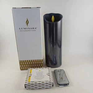 Luminara Scented 8 3/4" Flameless Pillar Candle Garden Navy Blue - Picture 1 of 6