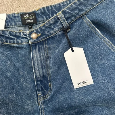 Pantalones Cortos WeSC Denim Carpintero Para Hombres Talla 34 Auténticos Bolsillos Utilitarios Lavado Medio Foto 1 de 4