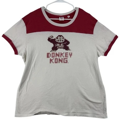 Camisa Donkey Kong Para Hombres 2XL Roja Beige Comida Chatarra Retro Nintendo Gamer Camiseta Gráfica Foto 1 de 4