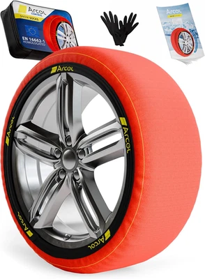 Calze Da Neve Omologate Italia EN 16662-1 - Due Catene Da Neve in Tessuto per Au - Immagine 1 di 4