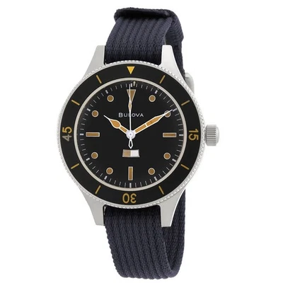Bulova Archive Mil-Ships-W-2181 Automatic Black Dial Men's Watch 98A266 - Image 1 of 3