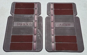 VTG Plasticolor Floor Mats Maroon Set Of Two F150 F250 80-96 Bronco OBS 73-79 - Picture 1 of 10