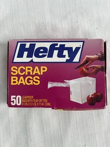 Vintage 1984 Hefty Scrap Bags 48 White Bags Discontinued - Bild 1 von 2