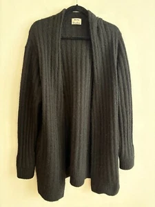 Acne Studios Raya Short Rib Paw 14 Oversized Open Cardigan Black Women's Size XS - Picture 1 of 6