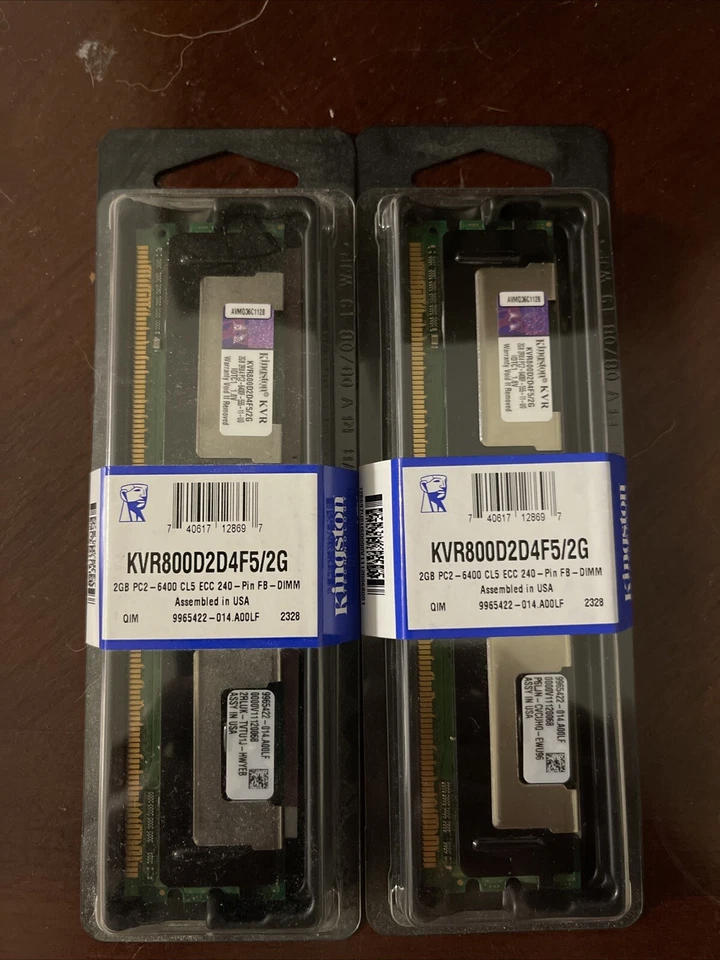 Memory KVR800D2D4F5/2G Kingston 2GB DDR2 Fully Buffered FB ECC PC2-6400 800Mhz - Image 1 of 1
