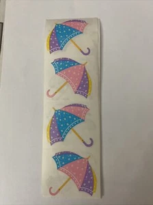 Mrs. Grossman's Vintage 1997 Stickers Pastel Umbrella Baby Shower -1 Sheet - Picture 1 of 1