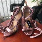 Express NWT Mauve Crushed Velvet Strappy Heels Women's Size 7 $70 Retail