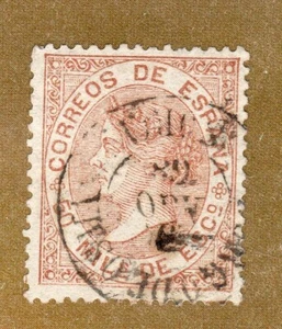 ESPAÑA 1867 EDIFIL 96 USADO ISABEL II OBLITERADO BURGO DE OSMA-SORIA - Bild 1 von 2