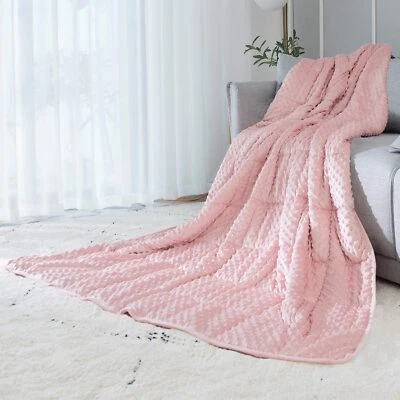 Reversible Weighted Blanket for All Season Luxury Velvet Warm and Cool Adult ... - Image 1 of 4
