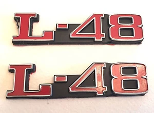 1973-1982 Corvette C3 L-48 Hood Emblems Pair NUEVO - Imagen 1 de 8