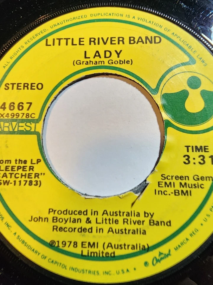 LITTLE RIVER BAND : LADY/TAKE ME HOME- CAPITOL VG+ F266 - Image 1 of 1