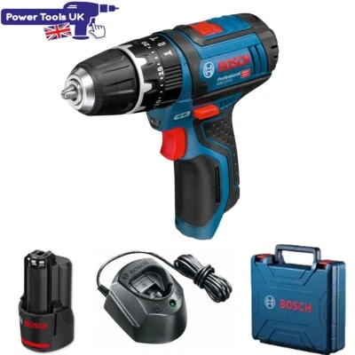 Bosch GSB12V-15 12  12v 1x 2Ah Combi Drill c/w GBA12V2.0, GAL12V-10, Case - Image 1 of 2