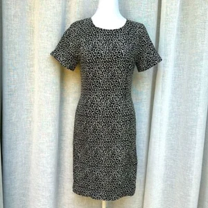 Anne Fontaine black and silver floral short sleeve mini sheath dress - Picture 1 of 9