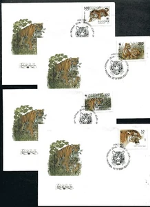 RUSSIA 1993, TIGERS, W.W.F., Scott 6178-6181 on 4 F.D.C. 's - Picture 1 of 1