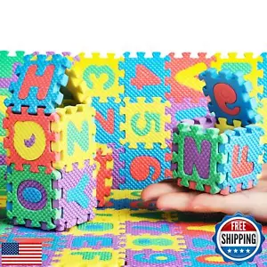 36 PCS Foam Play Mat 2 x 2 Inch Interlocking Alphabet and Numbers Mini ABC Ma - Picture 1 of 5