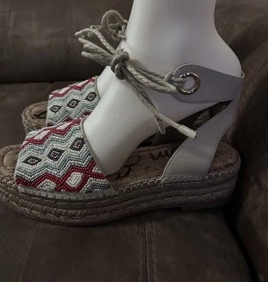 Sam Edelman Mujer Neera Plataforma Sandalias Alpargatas Talla 8 Boho Hippie Artístico Foto 1 de 4