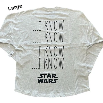 Camiseta Disney Star Wars Halcón Milenario Hans Solo “I Know” Spirit NUEVA Talla L Foto 1 de 4