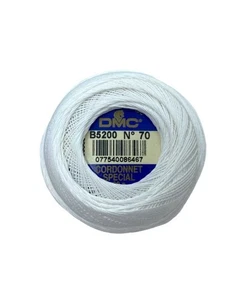 Cordonnet Special B5200 N° 70 DMC Bianco 20 Grammi Filo Uncinetto 151/70B - Imagen 1 de 3