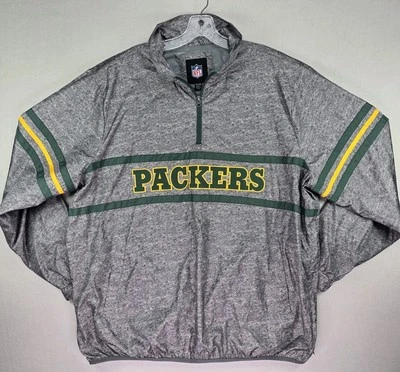 Chaqueta Pullover Rompevientos Green Bay Packers Para Hombre 2XL Bordada Spellout NFL Foto 1 de 4