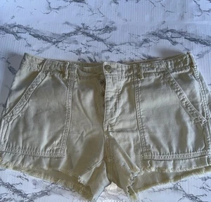 American Eagle hellbraun khaki abgenutzt ausgefranster Saum Chino Shorts Damengröße 12 - Bild 1 von 6