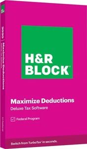 New 2020 H&R Block Tax Software Deluxe Edition for PC/MAC - Afbeelding 1 van 1